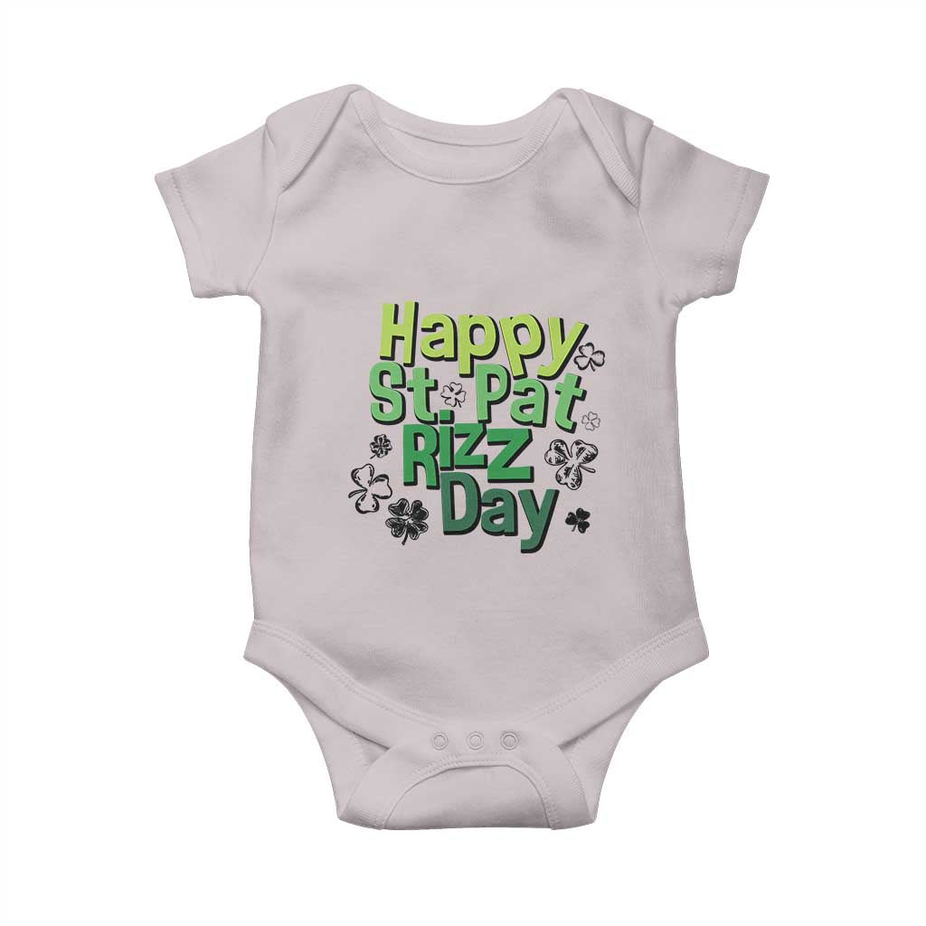 Funny Skibidi St Patrick's Day Baby Onesie Happy St Pat Rizz Day Shamrock