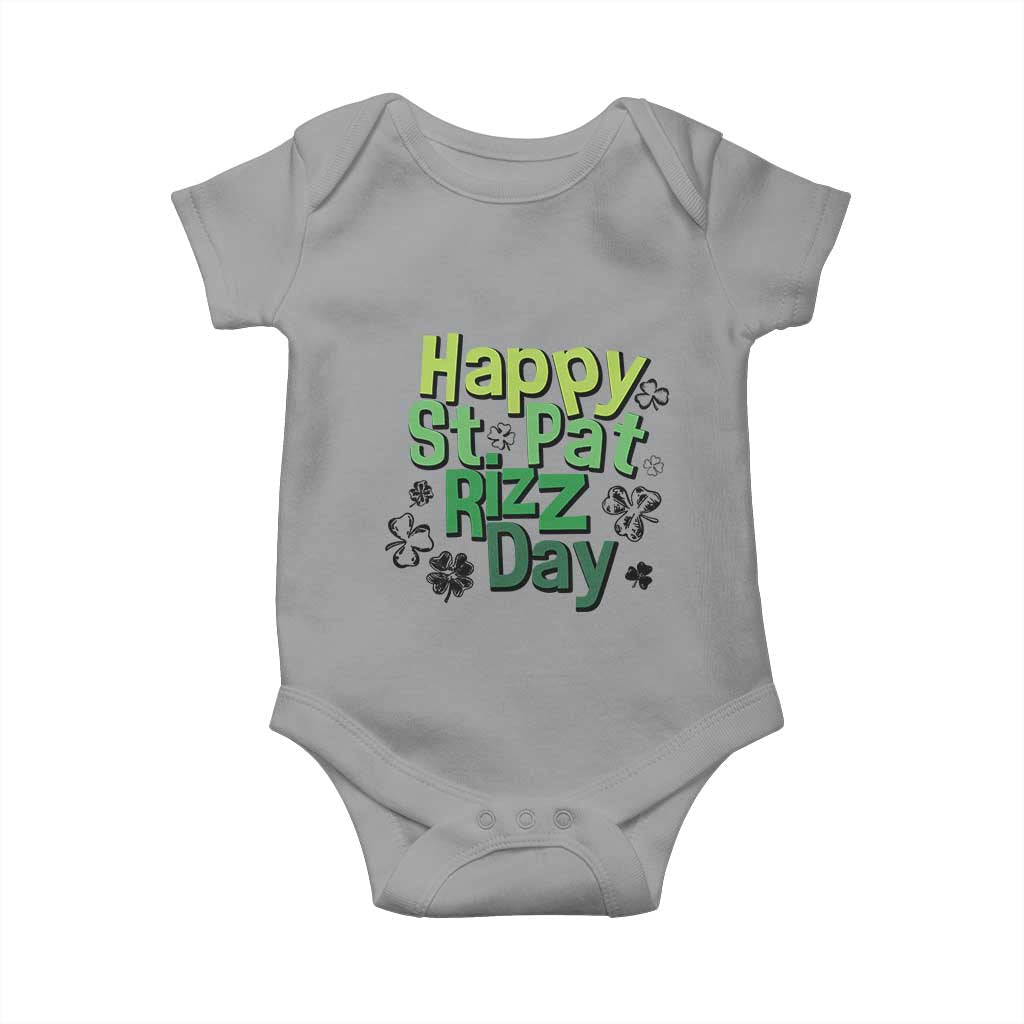 Funny Skibidi St Patrick's Day Baby Onesie Happy St Pat Rizz Day Shamrock