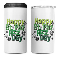 Funny Skibidi St Patrick's Day 4 in 1 Can Cooler Tumbler Happy St Pat Rizz Day Shamrock