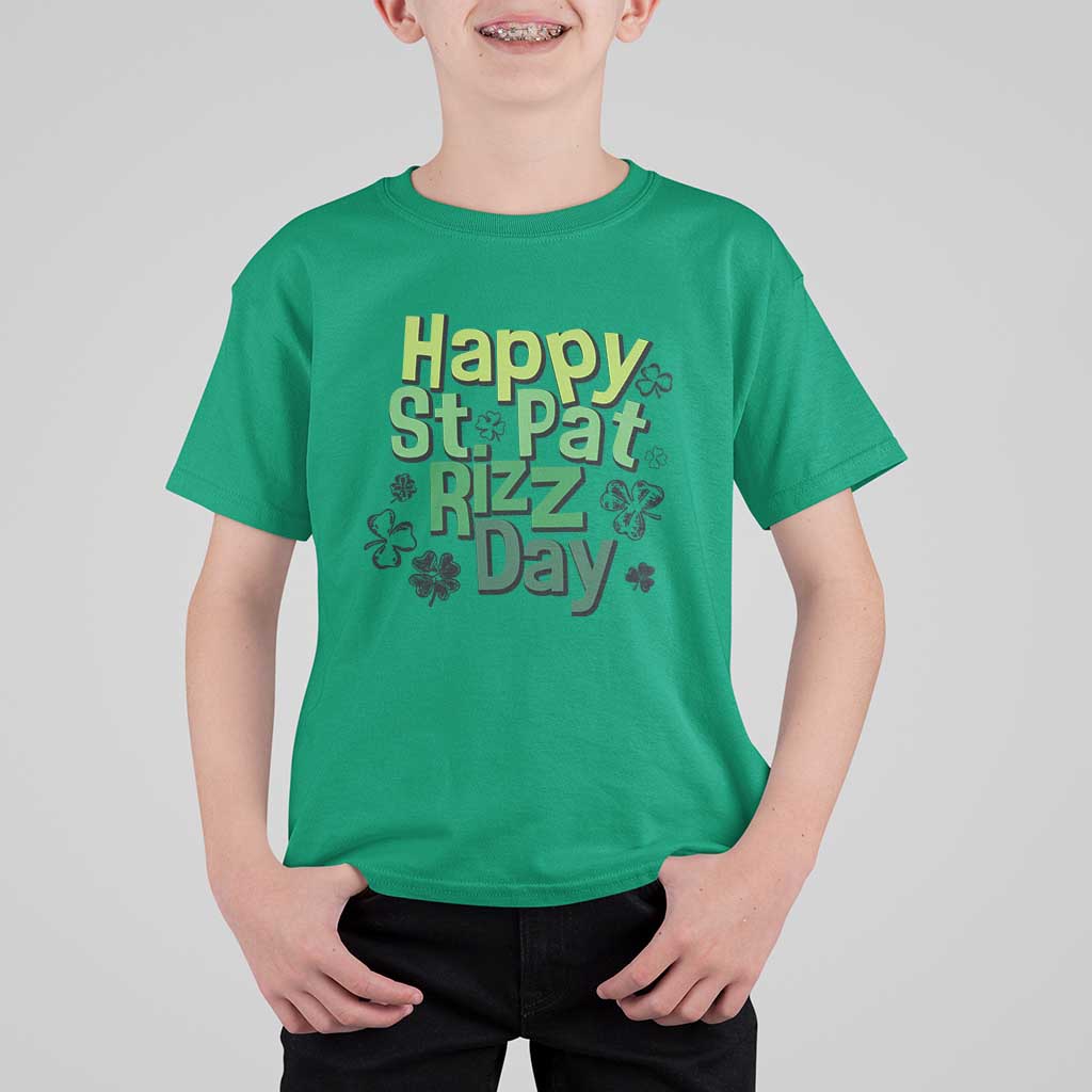 Funny Skibidi St Patrick's Day T Shirt For Kid Happy St Pat Rizz Day Shamrock