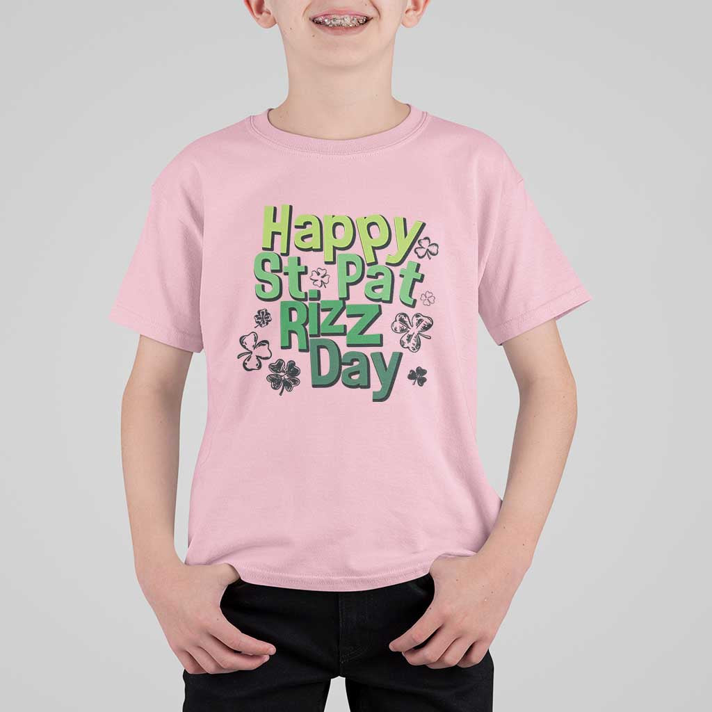 Funny Skibidi St Patrick's Day T Shirt For Kid Happy St Pat Rizz Day Shamrock