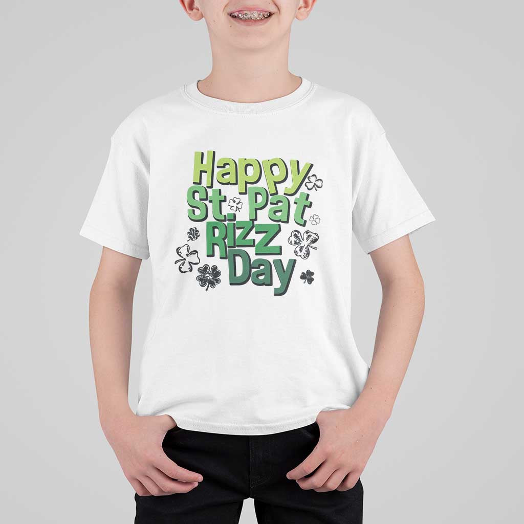 Funny Skibidi St Patrick's Day T Shirt For Kid Happy St Pat Rizz Day Shamrock