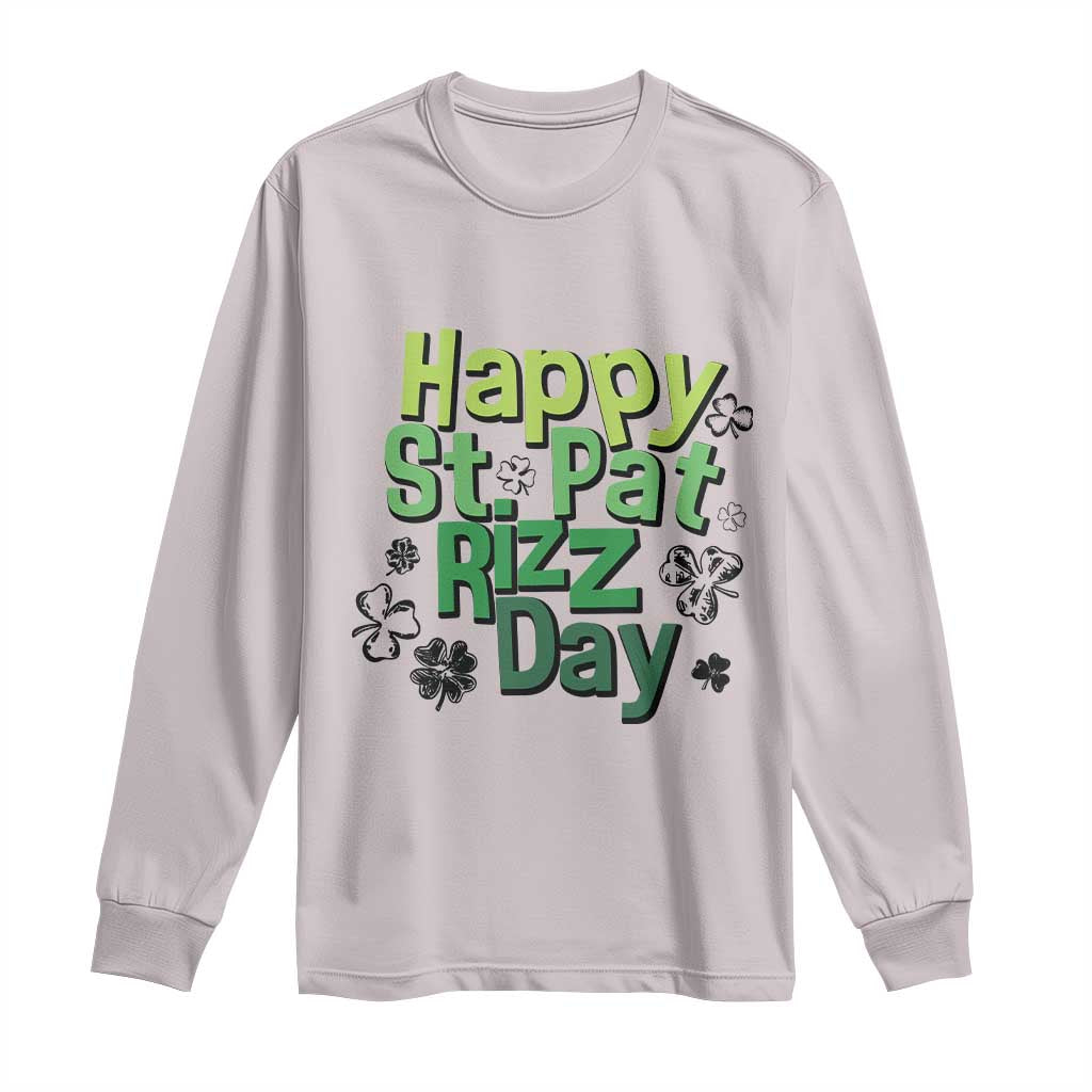 Funny Skibidi St Patrick's Day Long Sleeve Shirt Happy St Pat Rizz Day Shamrock