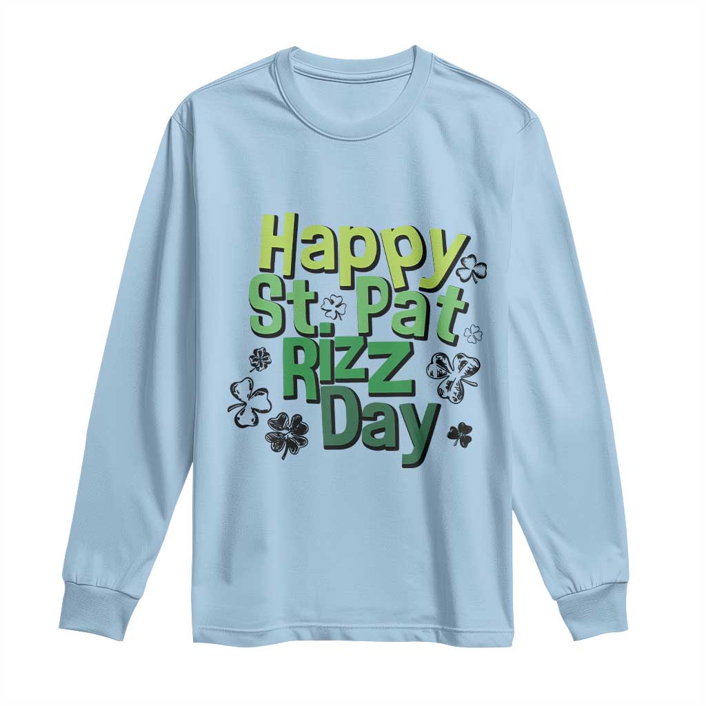 Funny Skibidi St Patrick's Day Long Sleeve Shirt Happy St Pat Rizz Day Shamrock