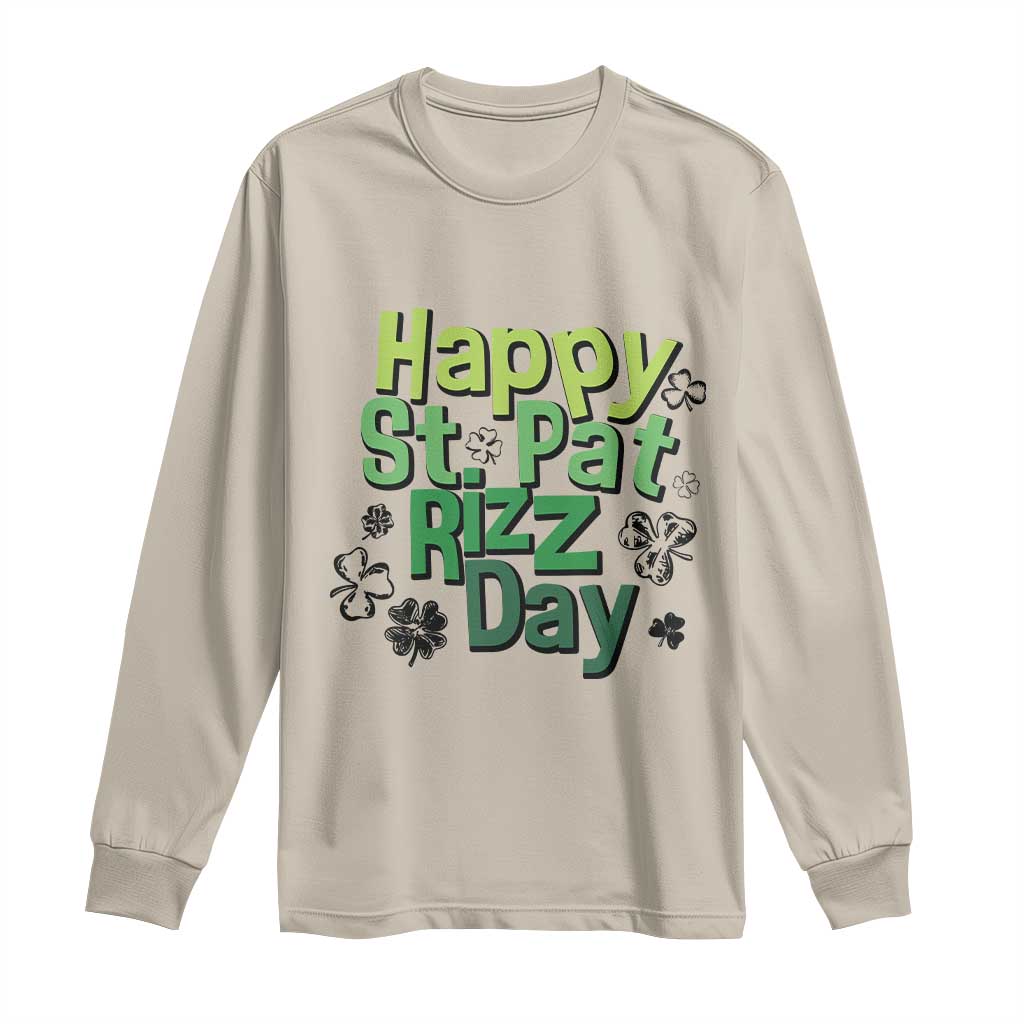 Funny Skibidi St Patrick's Day Long Sleeve Shirt Happy St Pat Rizz Day Shamrock