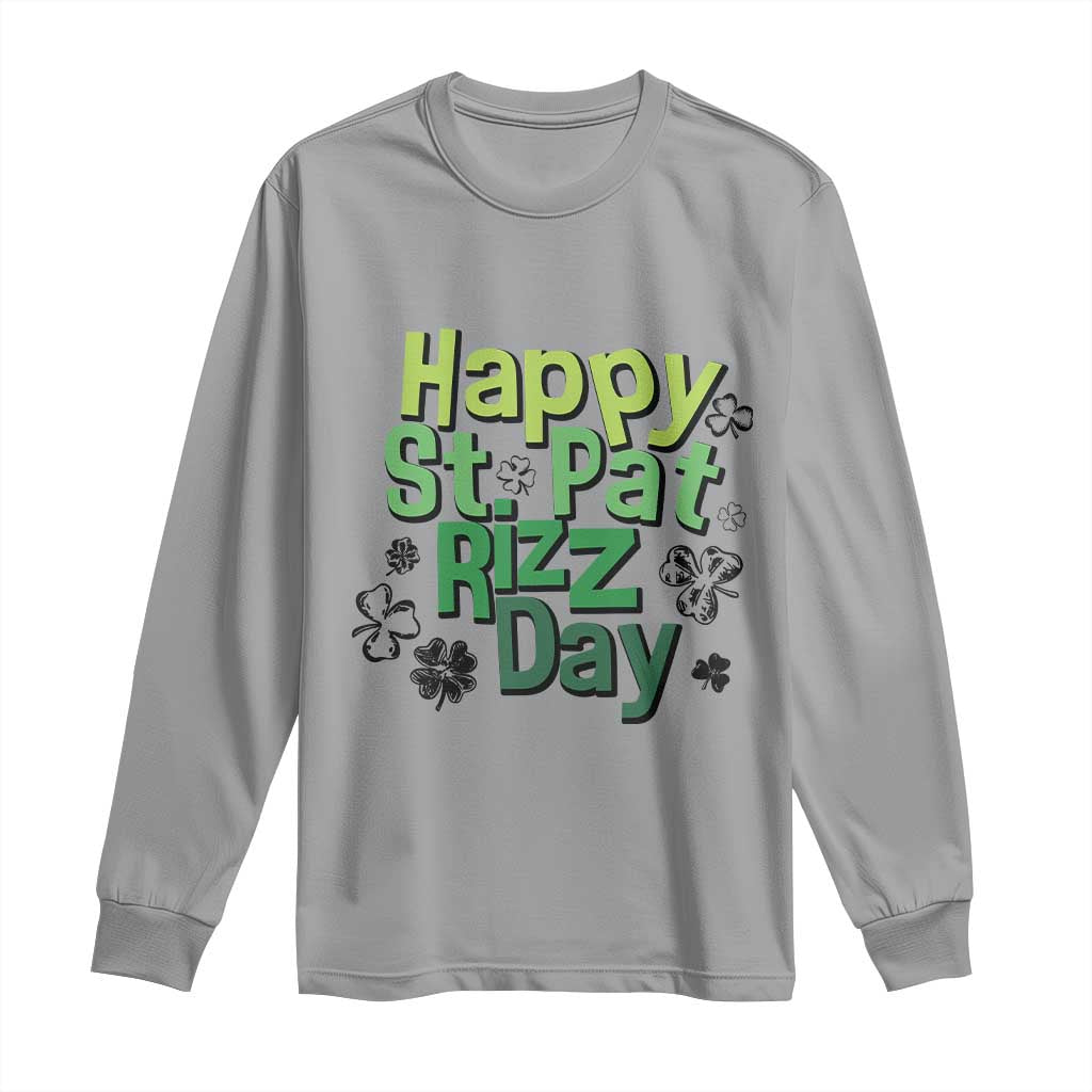 Funny Skibidi St Patrick's Day Long Sleeve Shirt Happy St Pat Rizz Day Shamrock