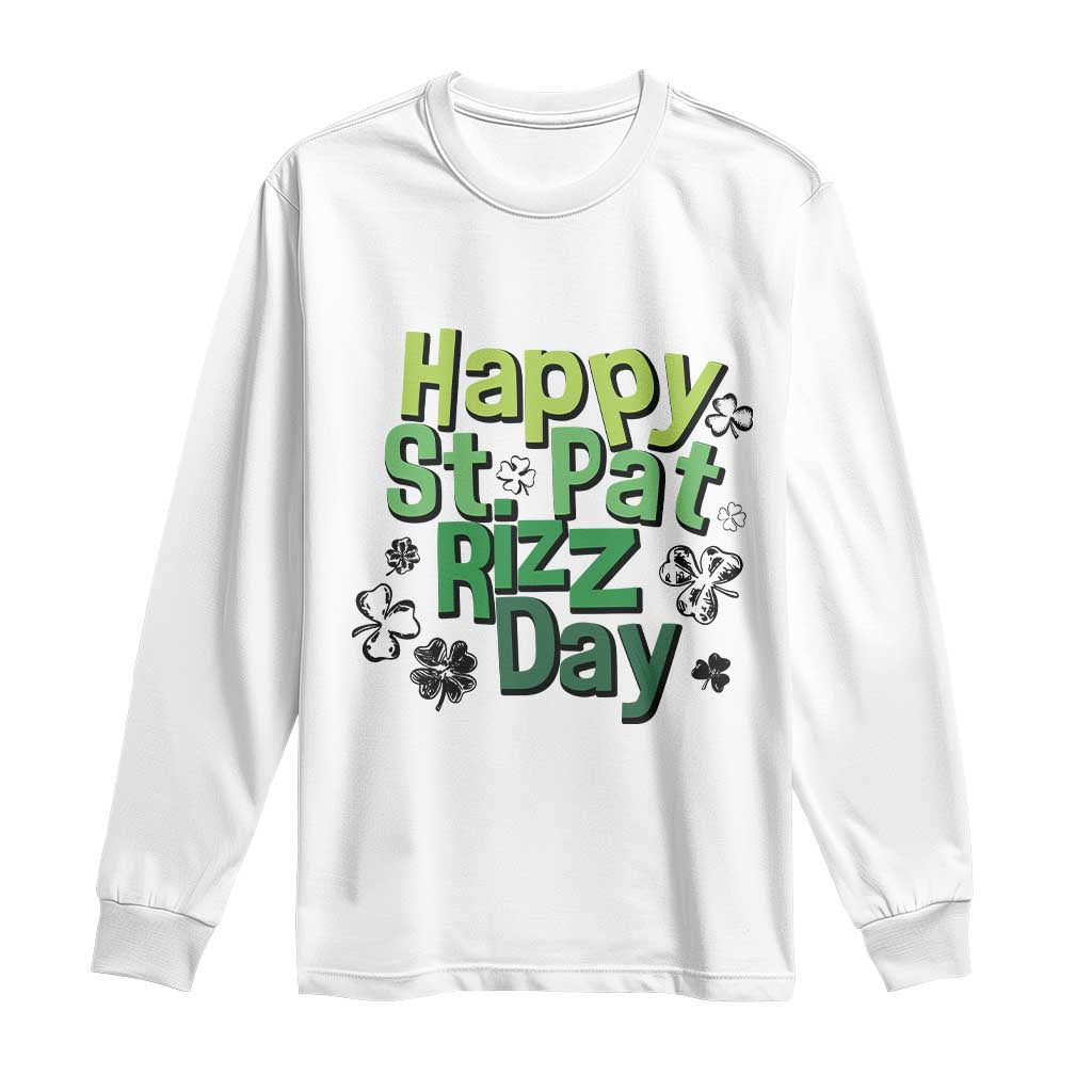 Funny Skibidi St Patrick's Day Long Sleeve Shirt Happy St Pat Rizz Day Shamrock