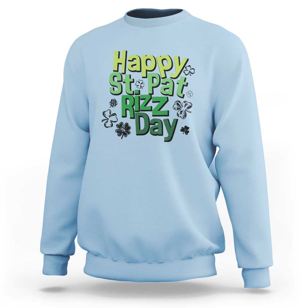 Funny Skibidi St Patrick's Day Sweatshirt Happy St Pat Rizz Day Shamrock