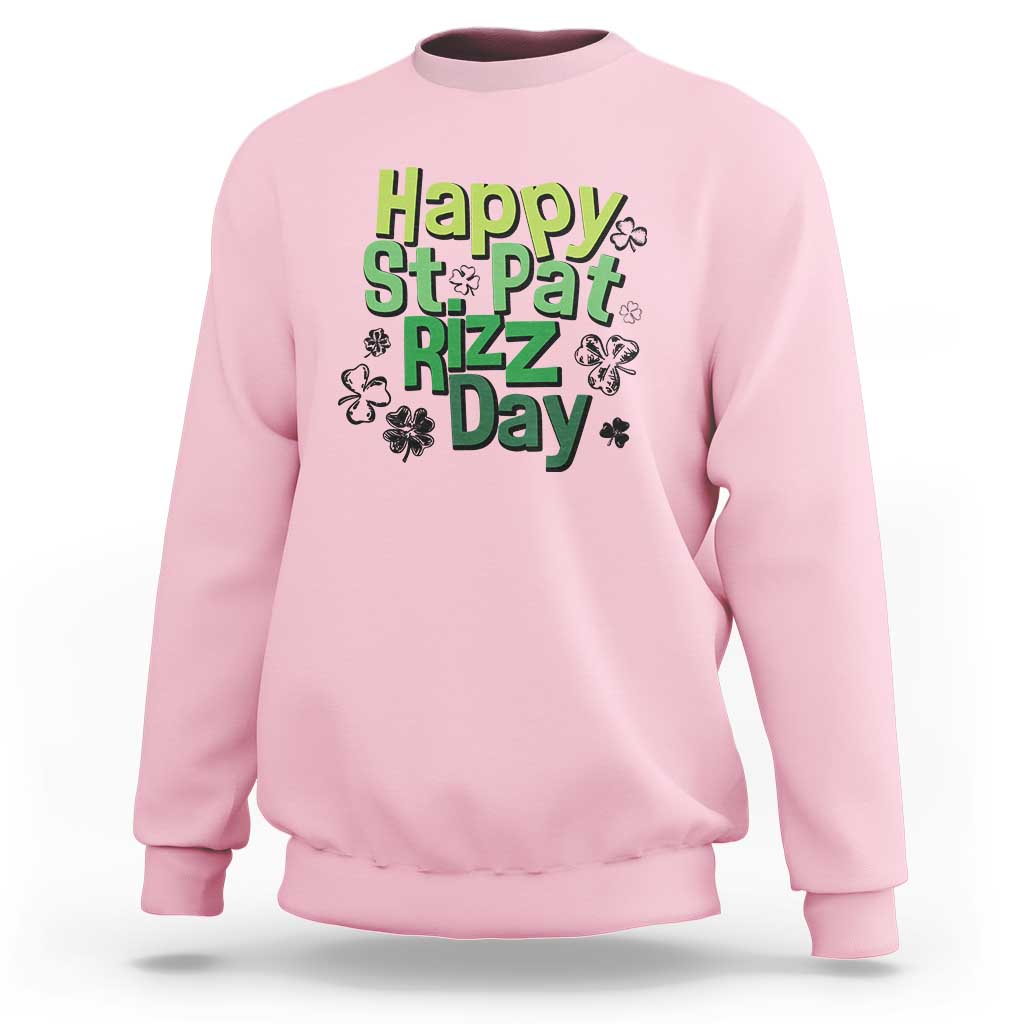 Funny Skibidi St Patrick's Day Sweatshirt Happy St Pat Rizz Day Shamrock