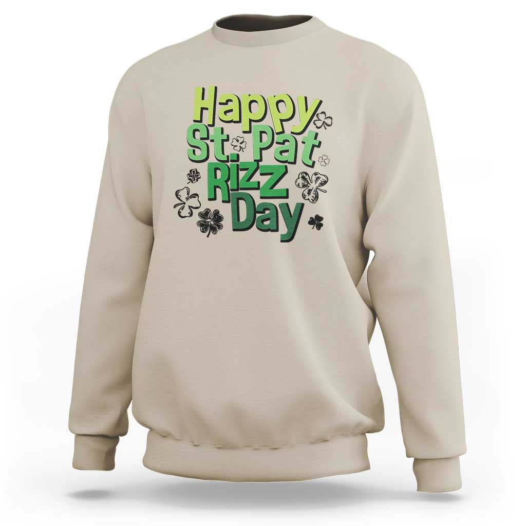 Funny Skibidi St Patrick's Day Sweatshirt Happy St Pat Rizz Day Shamrock