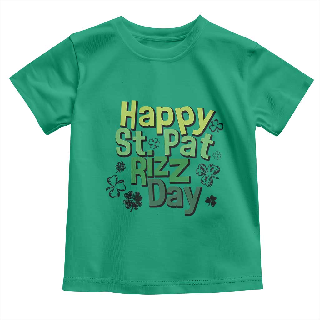 Funny Skibidi St Patrick's Day Toddler T Shirt Happy St Pat Rizz Day Shamrock