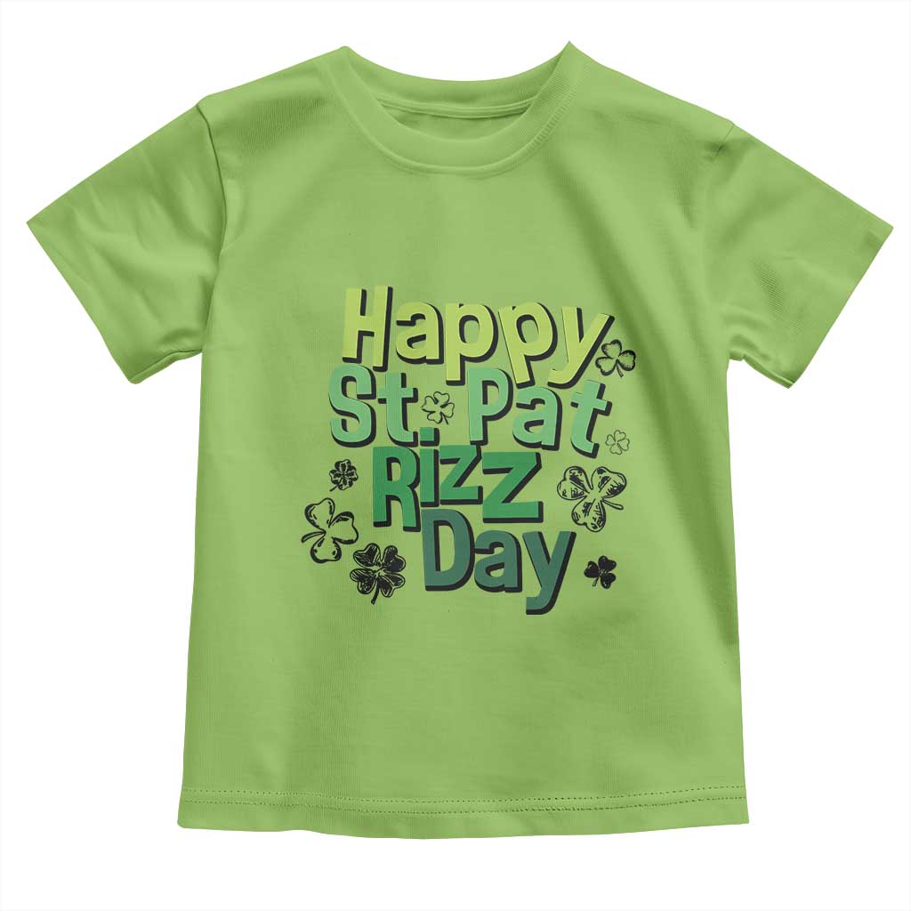 Funny Skibidi St Patrick's Day Toddler T Shirt Happy St Pat Rizz Day Shamrock