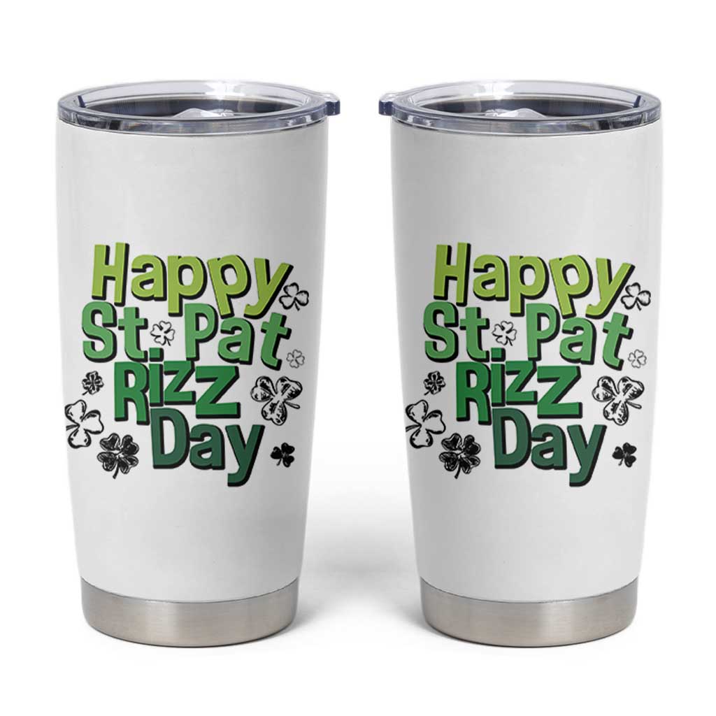Funny Skibidi St Patrick's Day Tumbler Cup Happy St Pat Rizz Day Shamrock
