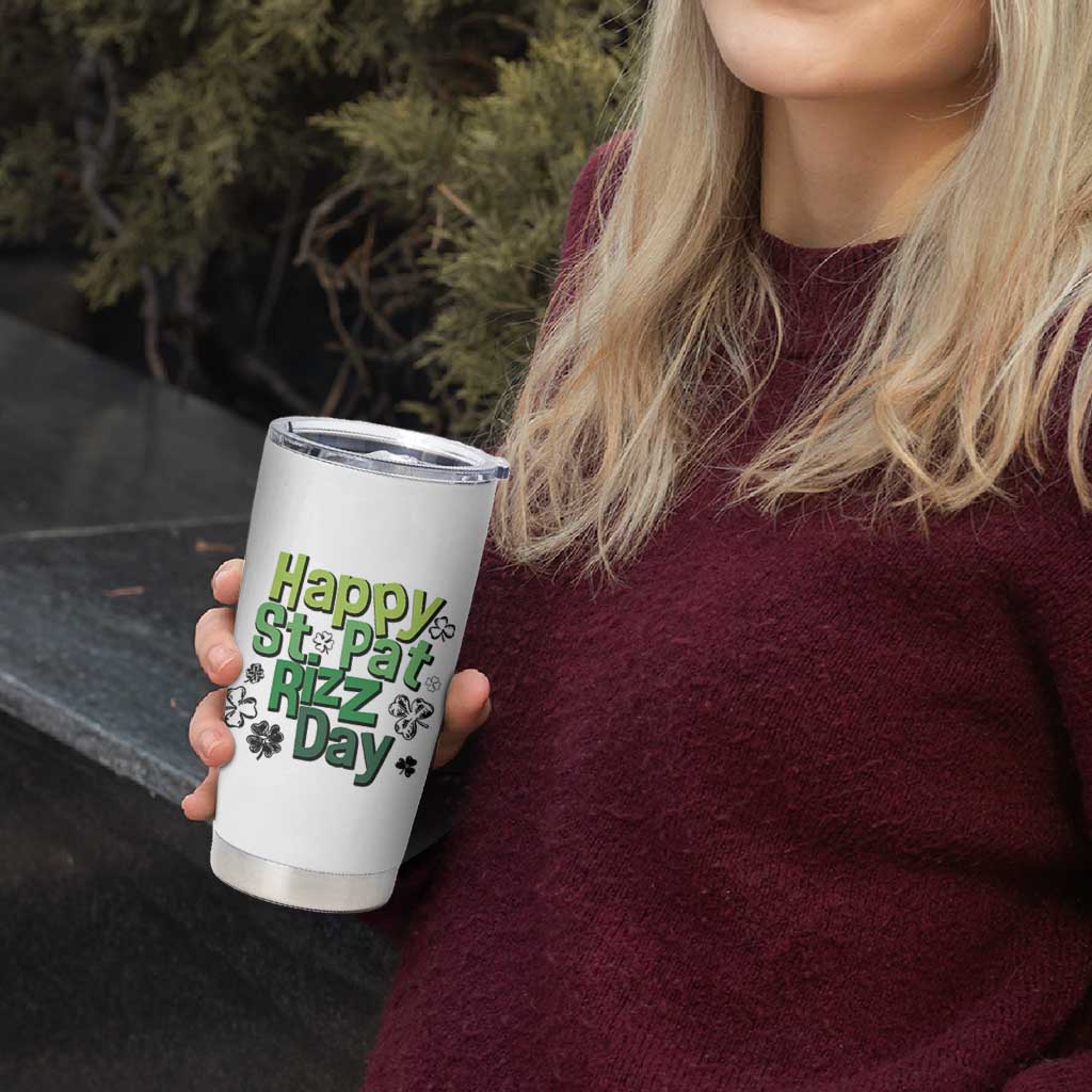 Funny Skibidi St Patrick's Day Tumbler Cup Happy St Pat Rizz Day Shamrock