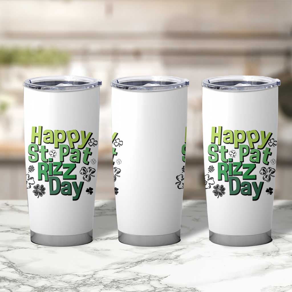 Funny Skibidi St Patrick's Day Tumbler Cup Happy St Pat Rizz Day Shamrock