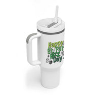 Funny Skibidi St Patrick's Day Tumbler With Handle Happy St Pat Rizz Day Shamrock
