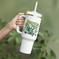 Funny Skibidi St Patrick's Day Tumbler With Handle Happy St Pat Rizz Day Shamrock