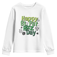 Funny Skibidi St Patrick's Day Youth Sweatshirt Happy St Pat Rizz Day Shamrock