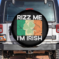 Funny St Patrick's Day Rizz Me I'm Irish Spare Tire Cover Shamrock Ireland Flag