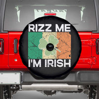 Funny St Patrick's Day Rizz Me I'm Irish Spare Tire Cover Shamrock Ireland Flag