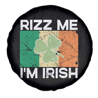 Funny St Patrick's Day Rizz Me I'm Irish Spare Tire Cover Shamrock Ireland Flag