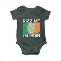 Funny St Patrick's Day Rizz Me I'm Irish Baby Onesie Shamrock Ireland Flag