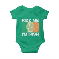 Funny St Patrick's Day Rizz Me I'm Irish Baby Onesie Shamrock Ireland Flag