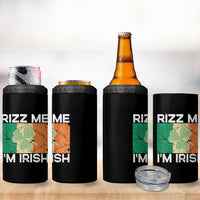 Funny St Patrick's Day Rizz Me I'm Irish 4 in 1 Can Cooler Tumbler Shamrock Ireland Flag