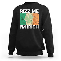 Funny St Patrick's Day Rizz Me I'm Irish Sweatshirt Shamrock Ireland Flag