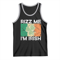 Funny St Patrick's Day Rizz Me I'm Irish Tank Top Shamrock Ireland Flag