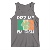 Funny St Patrick's Day Rizz Me I'm Irish Tank Top Shamrock Ireland Flag