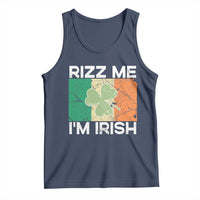 Funny St Patrick's Day Rizz Me I'm Irish Tank Top Shamrock Ireland Flag