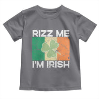 Funny St Patrick's Day Rizz Me I'm Irish Toddler T Shirt Shamrock Ireland Flag