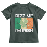 Funny St Patrick's Day Rizz Me I'm Irish Toddler T Shirt Shamrock Ireland Flag