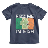 Funny St Patrick's Day Rizz Me I'm Irish Toddler T Shirt Shamrock Ireland Flag
