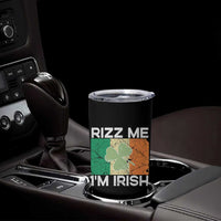 Funny St Patrick's Day Rizz Me I'm Irish Tumbler Cup Shamrock Ireland Flag