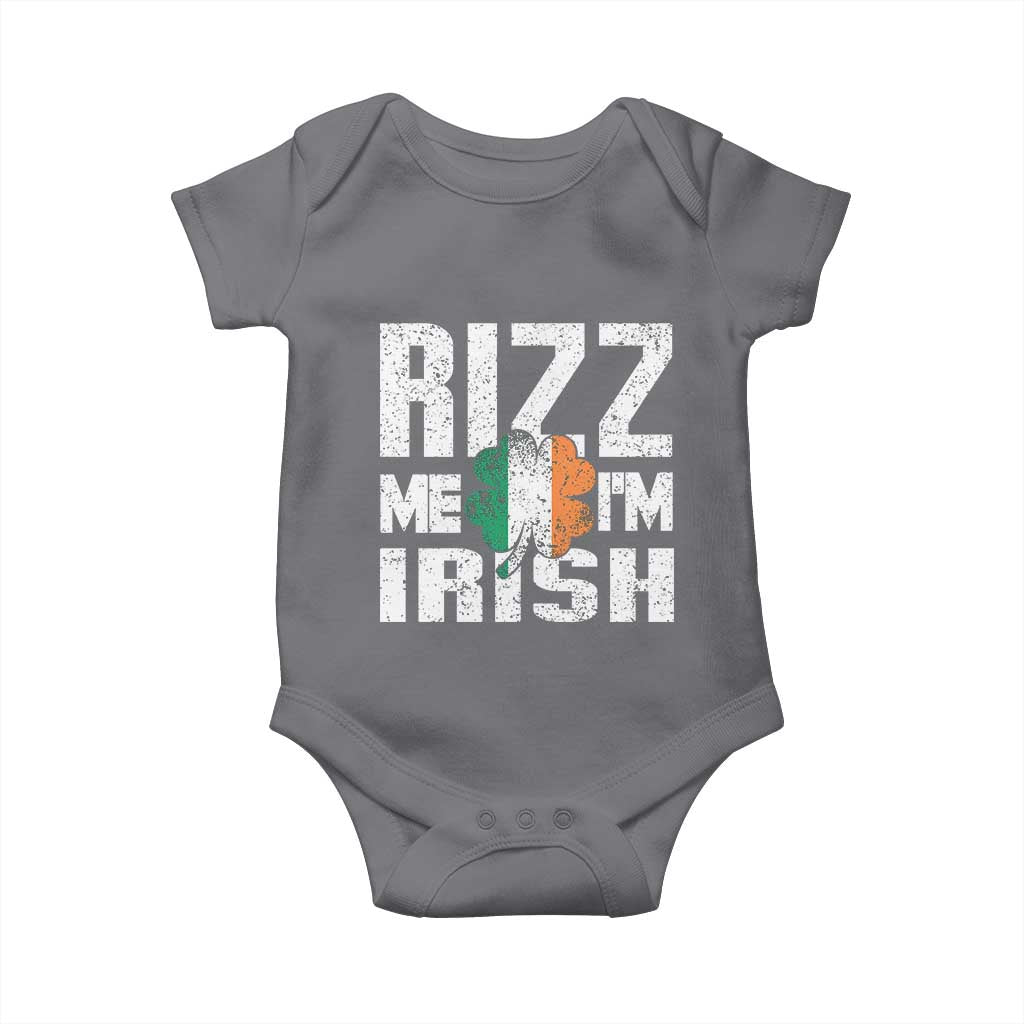 Funny Rizz Me I'm Irish Baby Onesie St Patrick's Day Vintage Ireland Flag