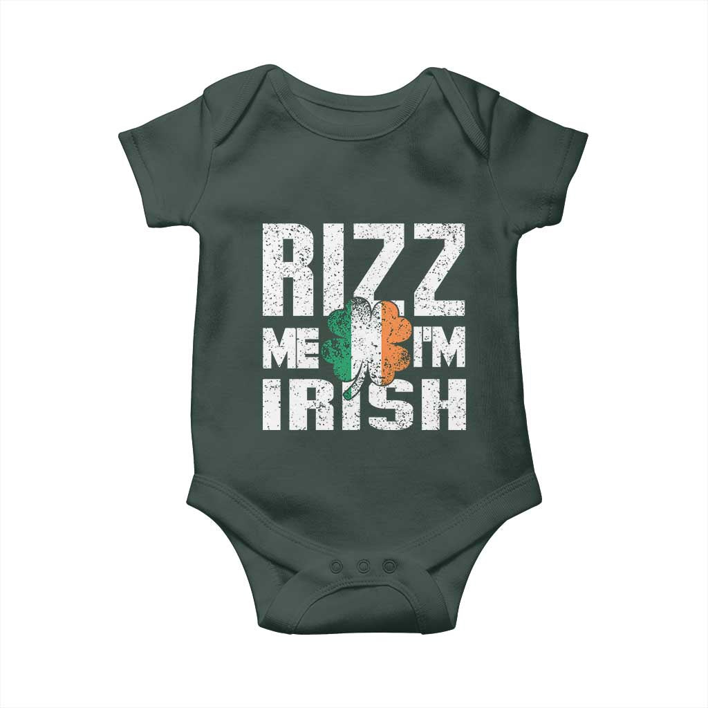 Funny Rizz Me I'm Irish Baby Onesie St Patrick's Day Vintage Ireland Flag