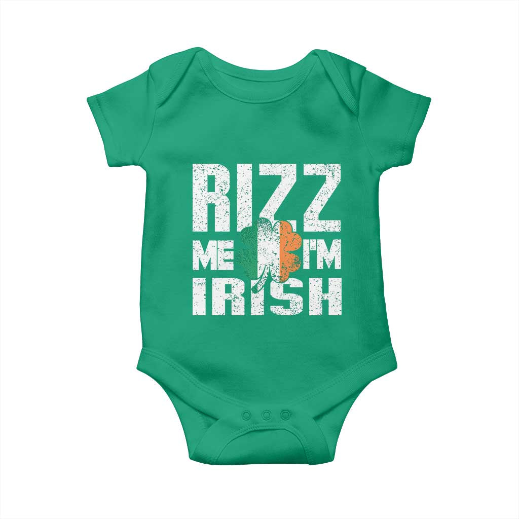 Funny Rizz Me I'm Irish Baby Onesie St Patrick's Day Vintage Ireland Flag