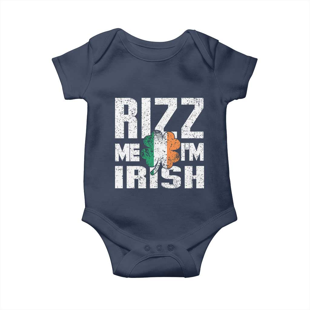 Funny Rizz Me I'm Irish Baby Onesie St Patrick's Day Vintage Ireland Flag