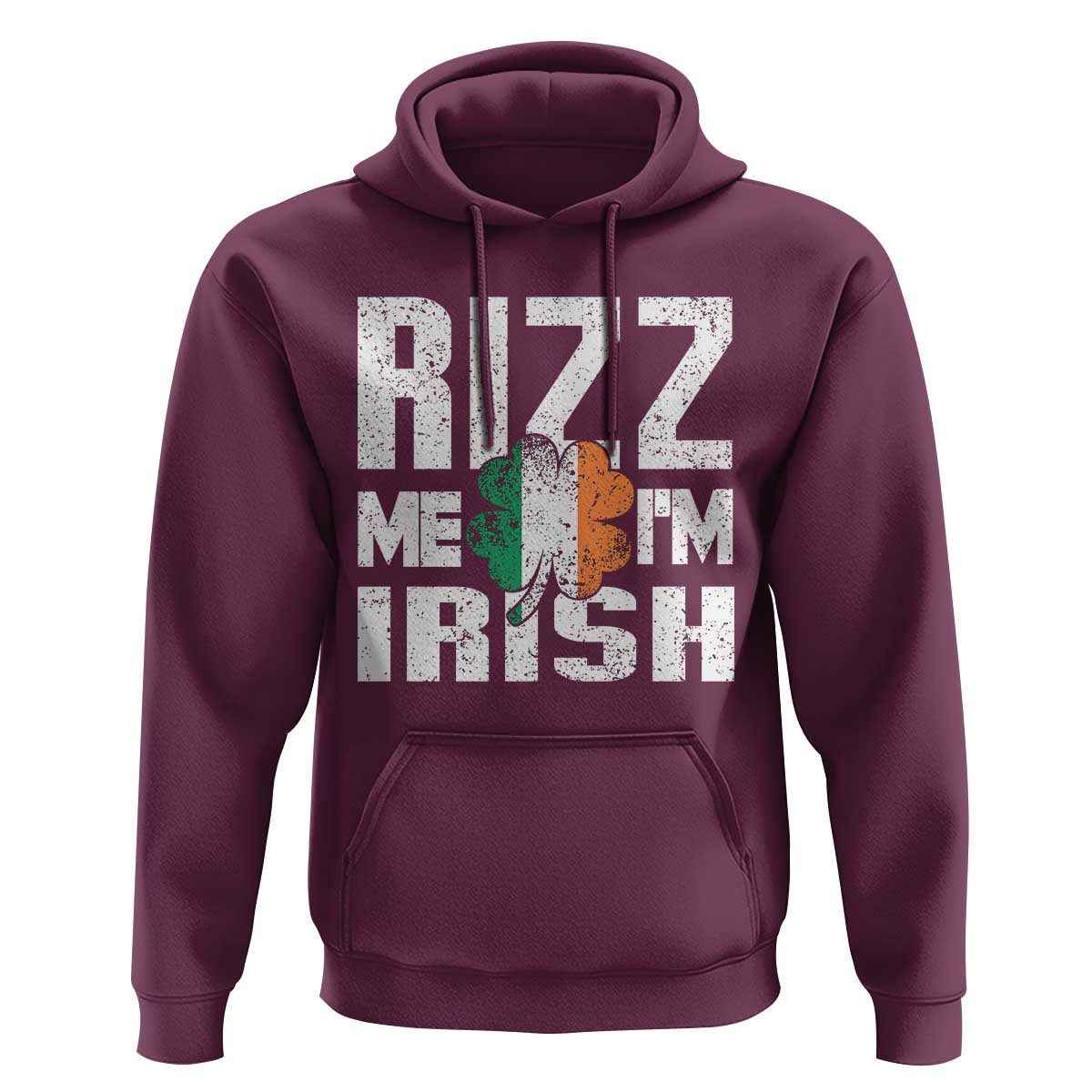 Funny Rizz Me I'm Irish Hoodie St Patrick's Day Vintage Ireland Flag