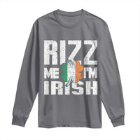 Funny Rizz Me I'm Irish Long Sleeve Shirt St Patrick's Day Vintage Ireland Flag