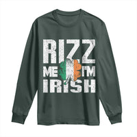 Funny Rizz Me I'm Irish Long Sleeve Shirt St Patrick's Day Vintage Ireland Flag