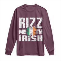Funny Rizz Me I'm Irish Long Sleeve Shirt St Patrick's Day Vintage Ireland Flag