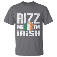 Funny Rizz Me I'm Irish T Shirt St Patrick's Day Vintage Ireland Flag