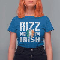 Funny Rizz Me I'm Irish T Shirt For Women St Patrick's Day Vintage Ireland Flag