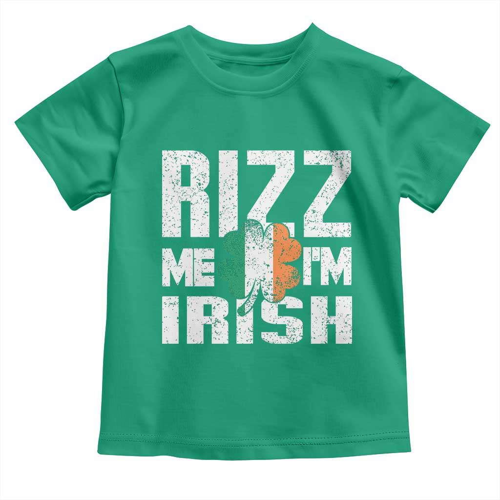 Funny Rizz Me I'm Irish Toddler T Shirt St Patrick's Day Vintage Ireland Flag