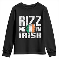 Funny Rizz Me I'm Irish Youth Sweatshirt St Patrick's Day Vintage Ireland Flag