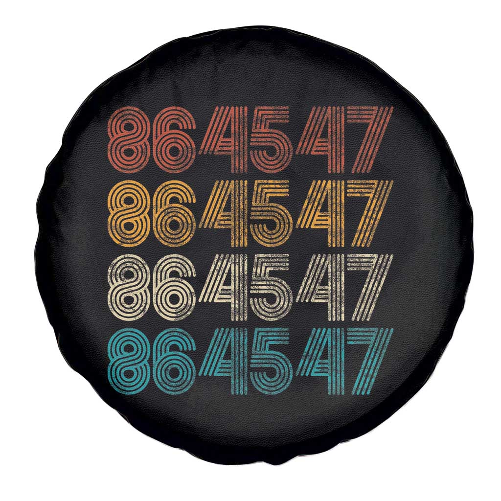 Funny Vintage 80s Style 86 45 47 Retro Stripes Spare Tire Cover