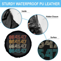 Funny Vintage 80s Style 86 45 47 Retro Stripes Spare Tire Cover
